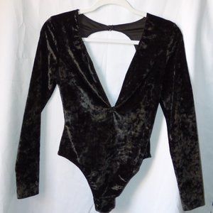 Long Sleeve Black Bodysuit, XS